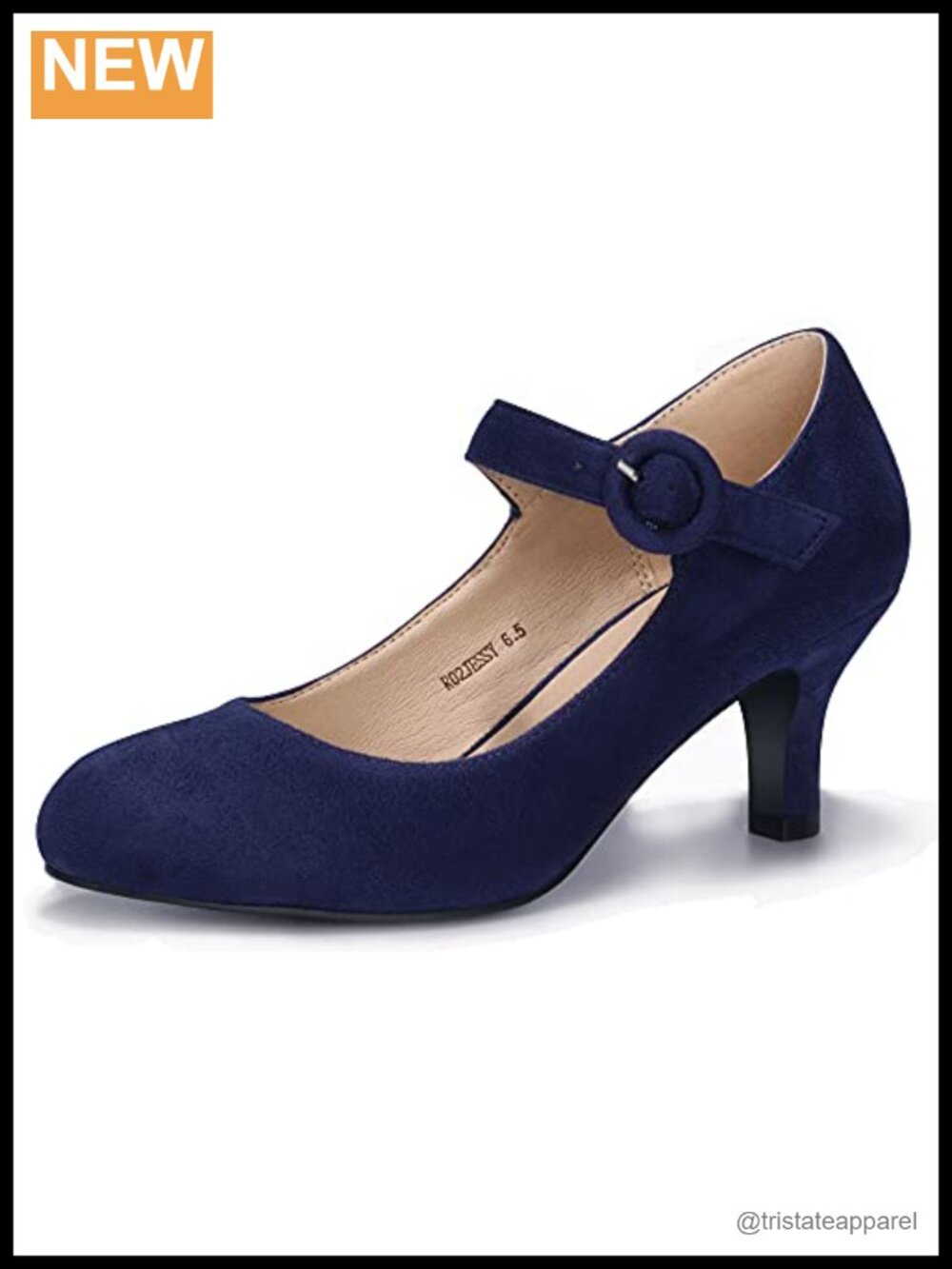 Women's Mary Jane Kitten Heel Dress Pumps Round Toe Buckle Strap Shoes